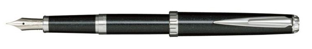 Sailor Reglus Black Fountain Pen, Silver Colour Trim Steel Nib Medium