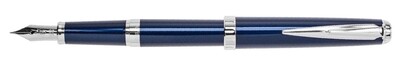 Sailor Reglus Blue Fountain Pen, Silver Colour Trim Steel Nib Fine