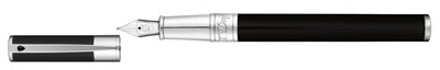 ST DUPONT D-Initial Fountain Pen Black &amp; Chrome - Medium Nib