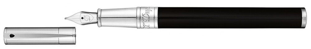 ST DUPONT D-Initial Fountain Pen Duo Ton &amp; Chrome - Medium Nib