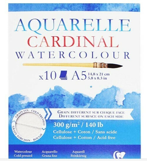 Clairefontaine Cardinal glued pad 2 Grains A5 10sh 300g