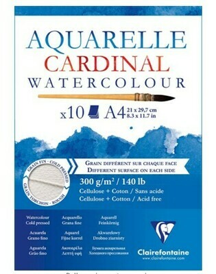 Clairefontaine Cardinal glued pad 2 Grains A4 10sh 300g