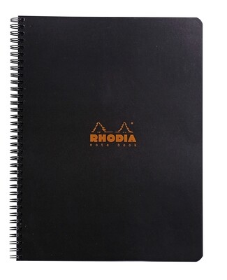 Classic Notebook wrbnd 22,5x29,7cm lined + margin framed 80 sh. not detach. 80g BLACK cover