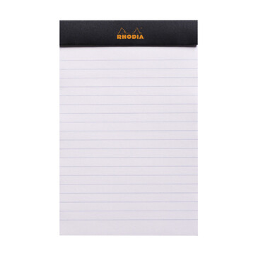 Rhodia Black No14 Stapled Pad  11,0 X 17,0 Cm Lined
