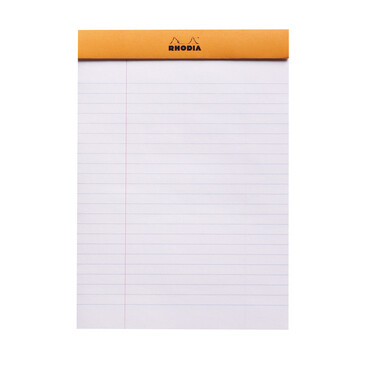 Rhodia Orange Head Stapled Pad N 16 14,8x21cm Lined+Margin