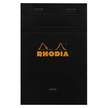 Rhodia Black No14 Stapled Pad  11,0 X 17,0 Cm Lined
