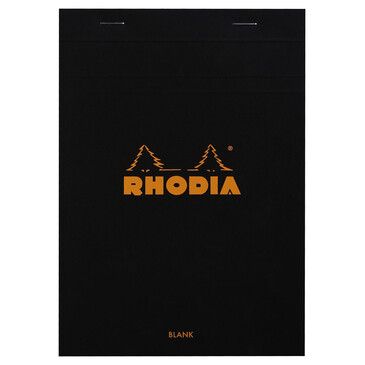 Rhodia Black No16 Stapled Pad Blank 14,8 X 21,0cm