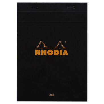 Rhodia Black  Head Stapled Pad N 16 14,8x21cm Lined +Margin