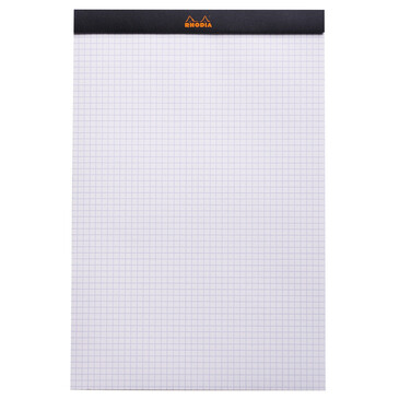 Rhodia Black or White  Head Stapled Pad No19 Graph