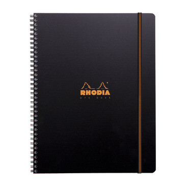 RHODIACTIVE ProBook wire bound 21x31,2cm 80sh. margin corner perforated square 5x5 framed 4 holes punched 90g