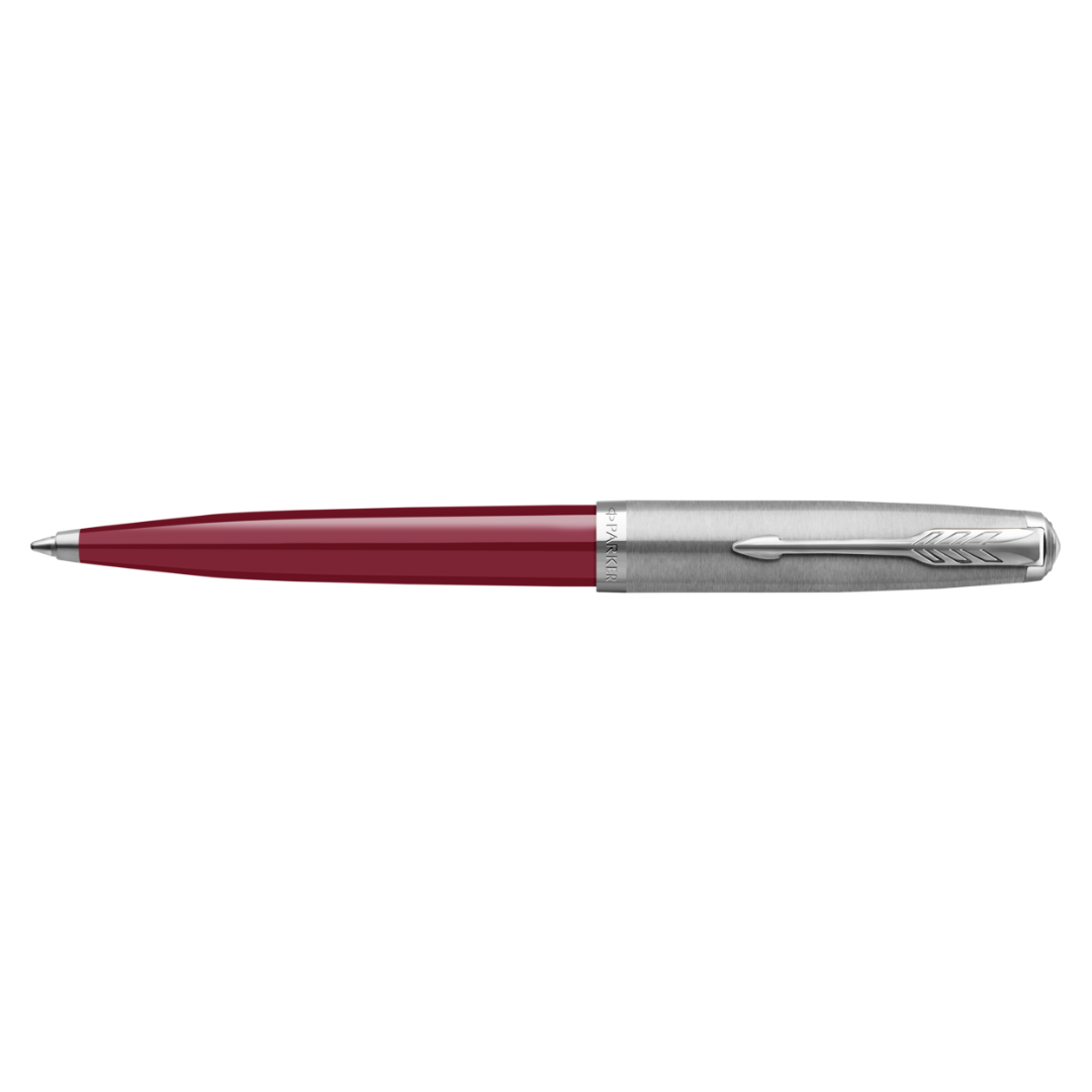 Parker 51 burgundy chrome trim ballpen medium nib- black ink