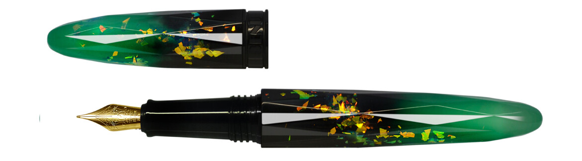 BENU -  Fountain pen - Briolette Luminous Jade   -  Schmidt Steel Nib F - With Schmidt Converter