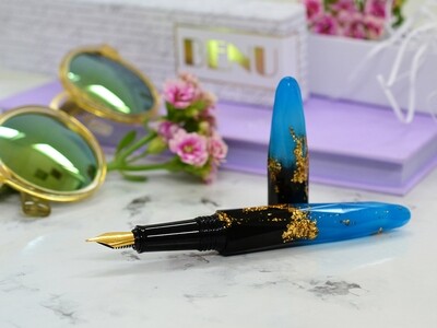 BENU -  Fountain pen - Briolette Luminous Sapphire  -  Schmidt Steel Nib M - With Schmidt Converter