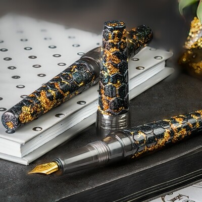 BENU -  Fountain pen - Hexagon HEXAGON-A  -  Schmidt Steel Nib F - With Schmidt Converter