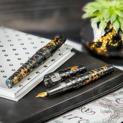 BENU -  Fountain pen - Hexagon HEXAGON-A  -  Schmidt Steel Nib M - With Schmidt Converter
