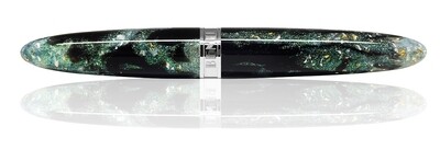 BENU -  Fountain pen - Minima Mystical Green Silver  -  Schmidt Steel Nib M - With Schmidt Converter