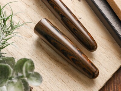 Wancher Dream Pen True Ebonite Marble Brown Jowo Stainless Steel Gold Fine Nib