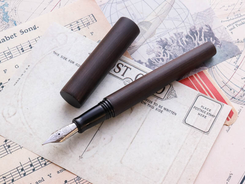 Wancher Sekai World Tree Ebony (No Clip) Jowo Stainless Steel Fine Nib