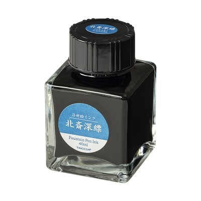 Taccia Fountain Pen Ink Glass Bottle Hokusai Fukakihanada