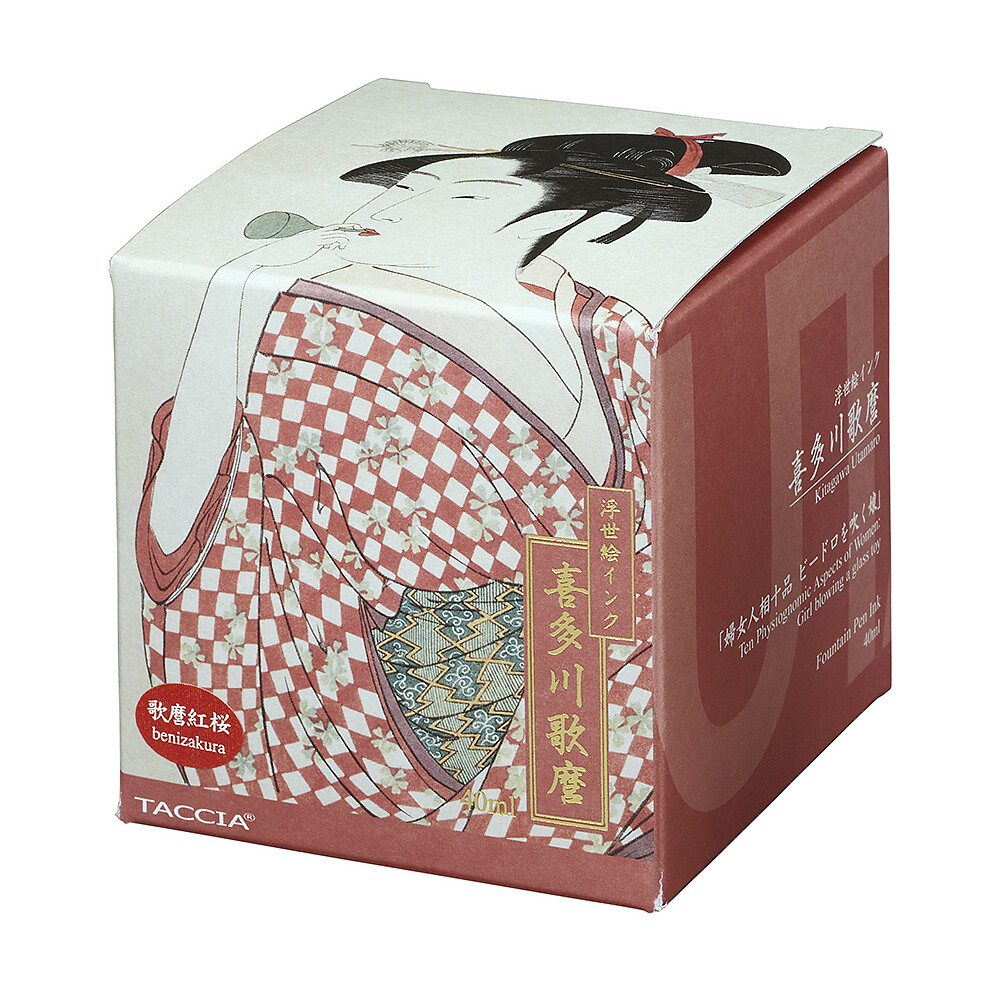 Taccia Fountain Pen Ink Glass Bottle Utamaro Benizakura