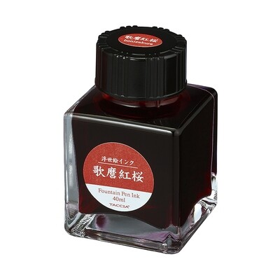 Taccia Fountain Pen Ink Glass Bottle Utamaro Benizakura