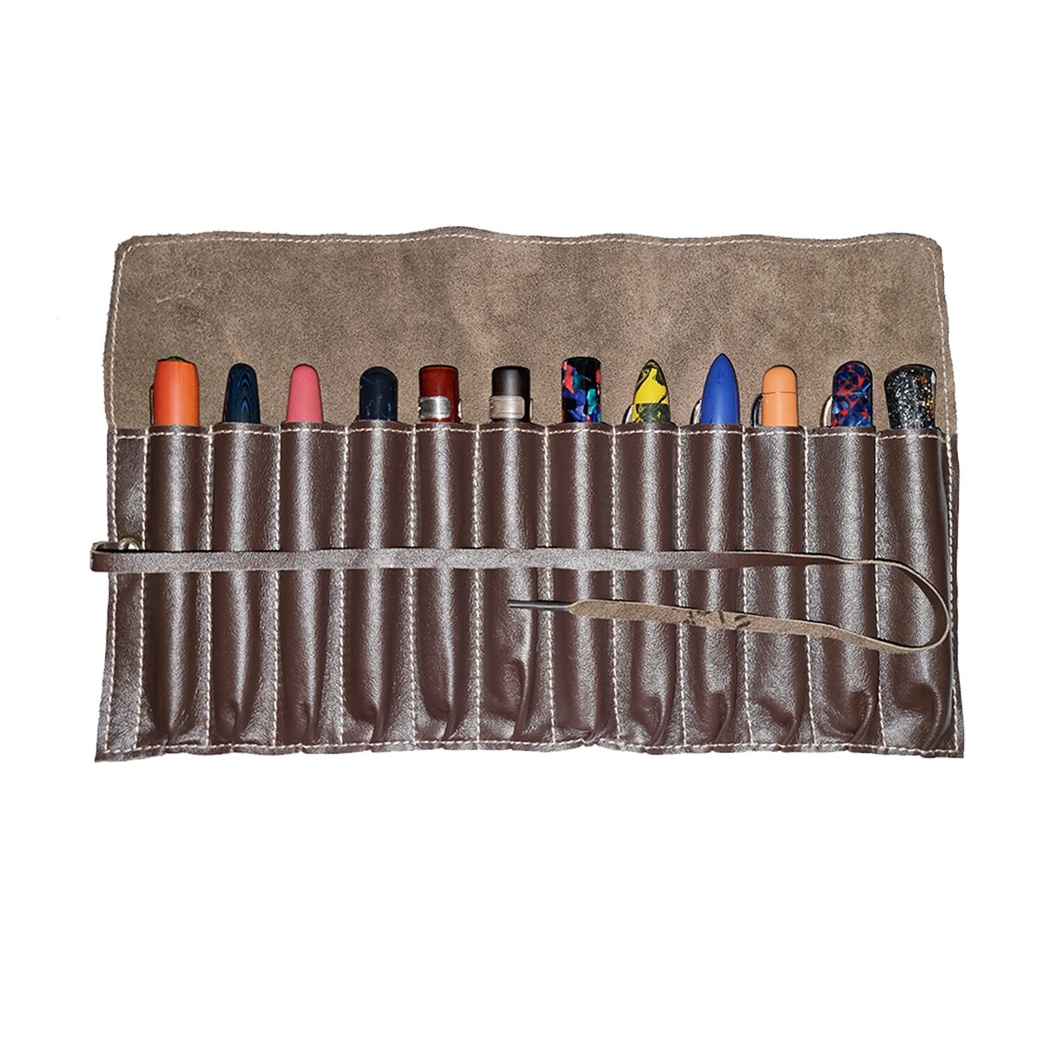 Genuine Napa Leather 12 Pen Rollup Case