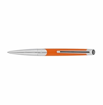 S.T Dupont Defi Millennium Ballpoint Pen - Orange and Chrome