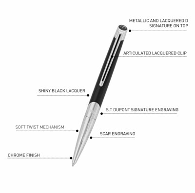 ST DUPONT Defi Millennium Ballpoint Pen - Silver and Black