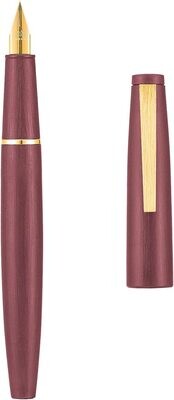 Jinhao 80 - Set of Three - Ivory, Wine, Black/Silver Fiber Brushed Fountain Pen, Iridium Fine Nib with Ink Converter and Pen Plastic Case. Gold nib and trimmings