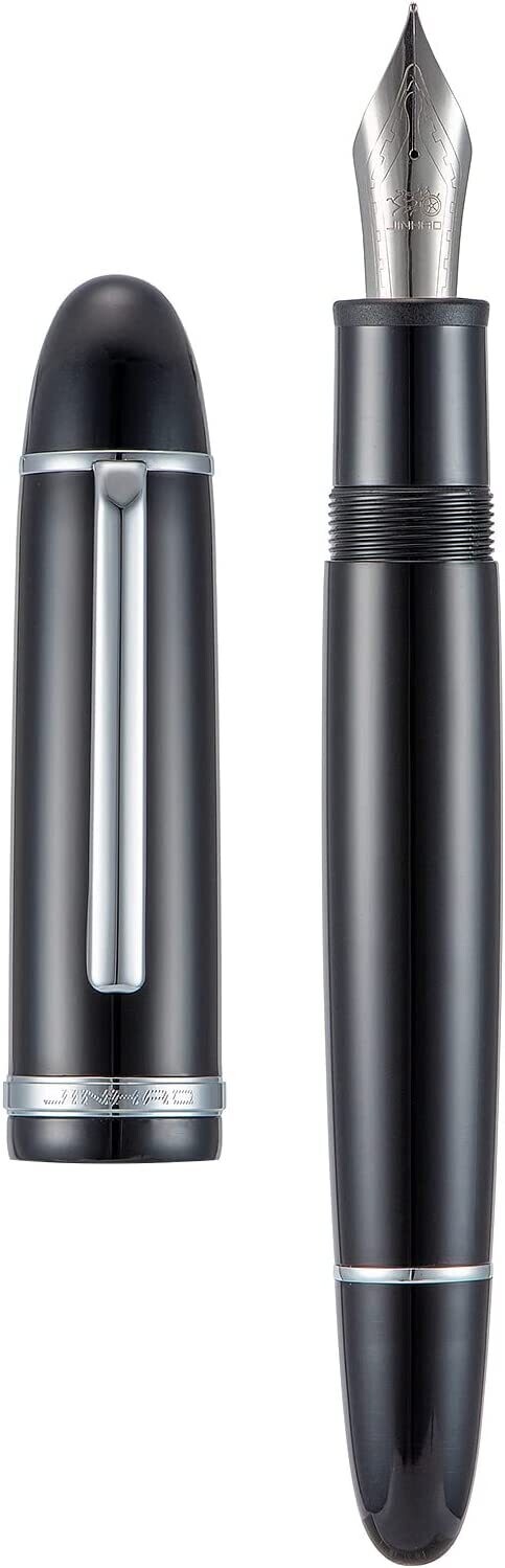Jinhao X159  Acrylic Fountain Pen, Nib Size # V8 Xtra Fine Nib Silver Trim Classic Design Smooth Writing Pen with Converter. 
6 Colours to chose from.