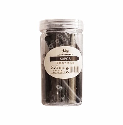 Jinhao 2.6 Ink Black Cartridges Pack of 50