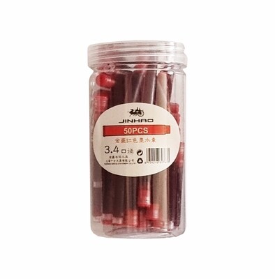 Jinhao 3.4 Ink Red Cartridges Pack of 50