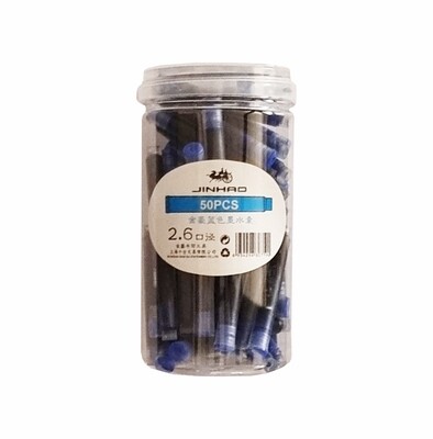Jinhao 2.6 Ink  Blue Cartridges Pack of 50