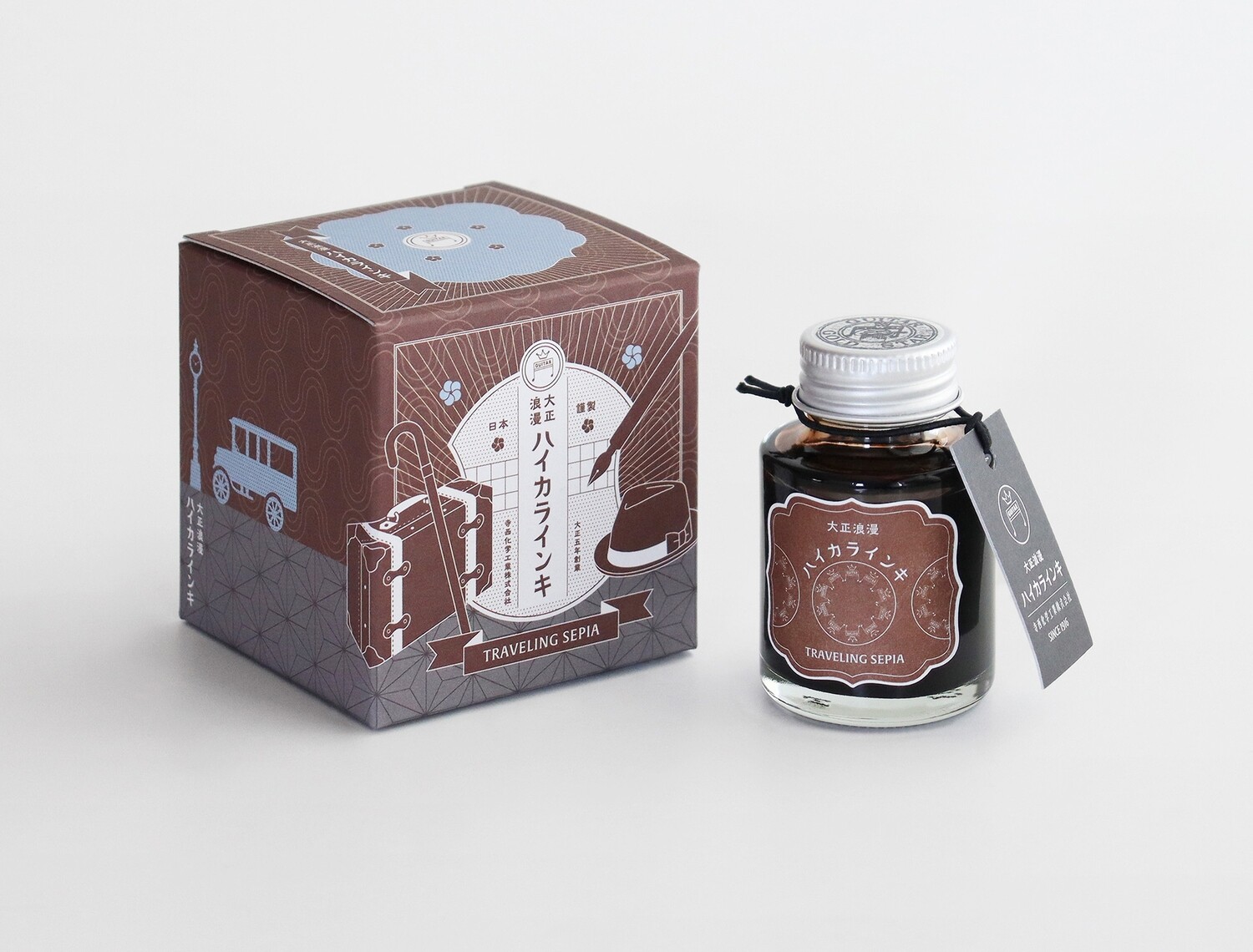 Taccia Fountain Pen Ink Glass bottle Haikara Ink Travelling Sepia