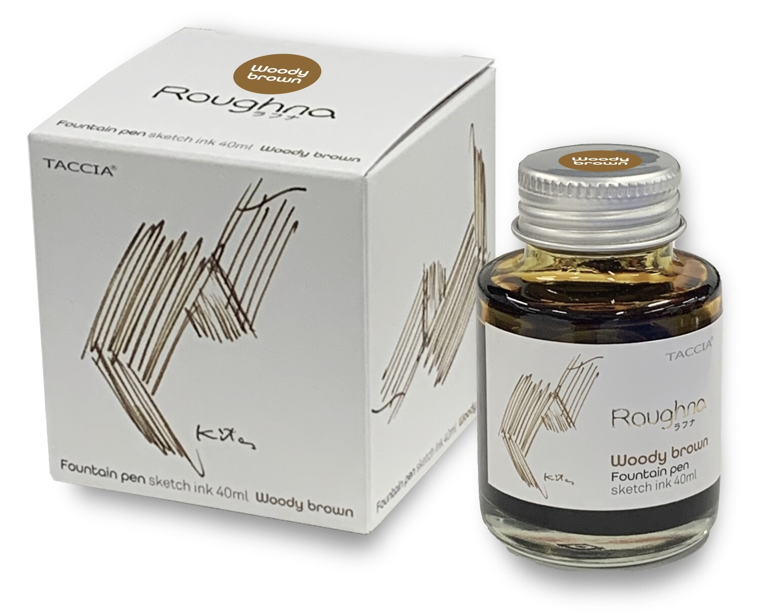 Taccia Fountain Pen Ink Glass bottle Roughna Ink Woody Brown