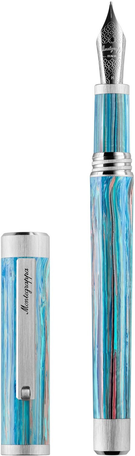 Zero Zodiac Taurus Fountain Pen, Palladium IP Steel, Montegrappa # 6 Stainless Steel Nib