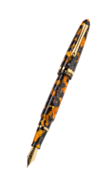Venetia Fountain Pen, Havana Amber, Steel nib Fine