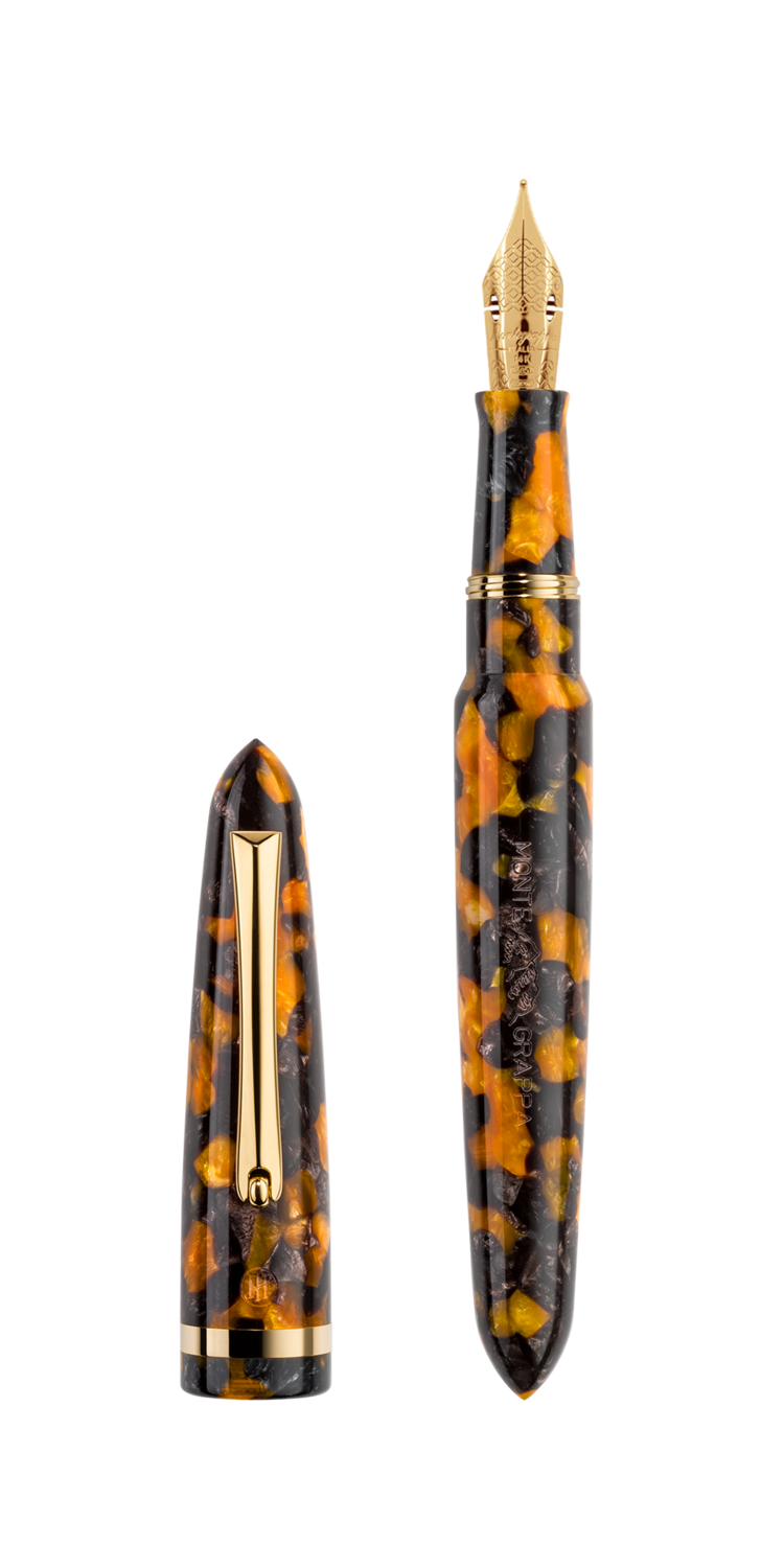 Venetia Fountain Pen, Havana Amber, Steel nib Fine