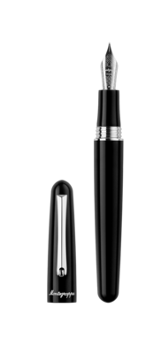 Elmo 01 Fountain, Black, Montegrappa # 6 Stainless Steel Nib
