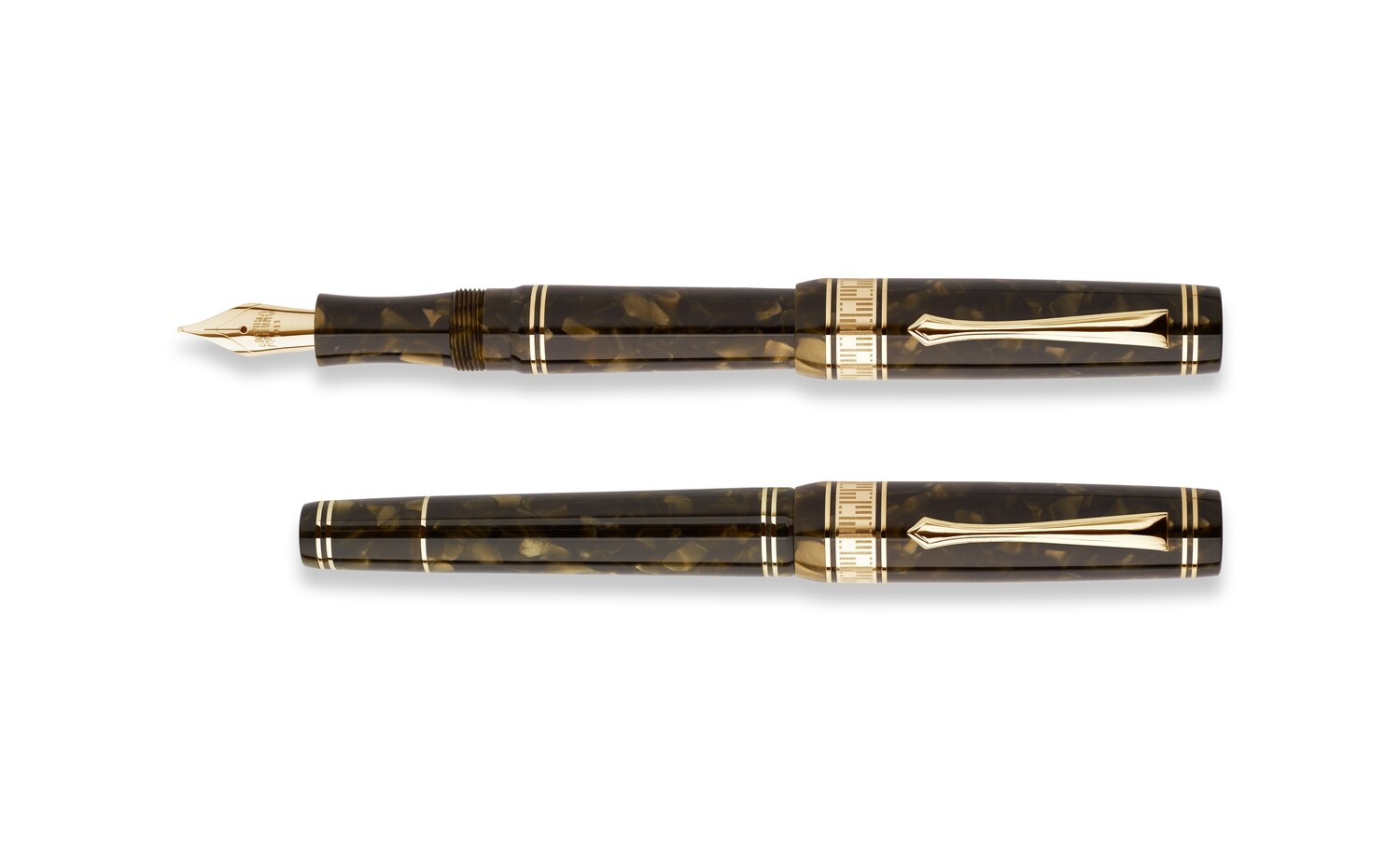 Nettuno 1911 Superba Resin Fountain Pen Steel Nib, Colour: Green, Nib Size: Extra Fine