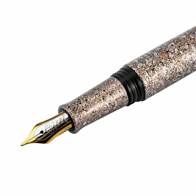 Taccia Granite Stone Fountain Pen Brown 14 K Gold Extra Fine nib