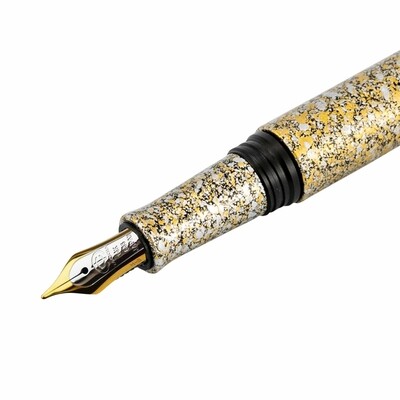 Taccia Granite Stone Fountain Pen Yellow 14 K Gold Extra Fine nib