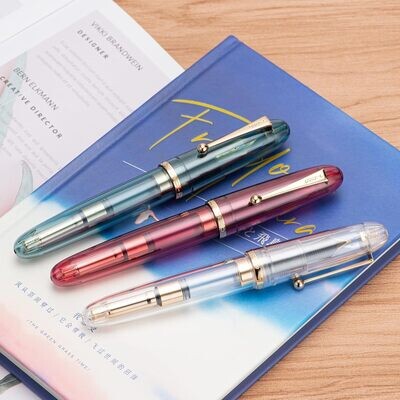 BUY ALL SIX COLOURS AND SAVE
Jinhao 9019  Dadao Series - Acrylic Fountain Pen, Gold Trim, Stainless Steel # 8 Jinhao Nib - Set of six pens, one of each colour