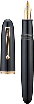 Jinhao 9019 Black Acrylic Fountain Pen, Nib Size # V8 Nib with Gold Trim