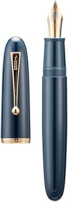 Jinhao 9019 Dark Blue Acrylic Fountain Pen, Nib Size # V8 Nib with Gold Trim