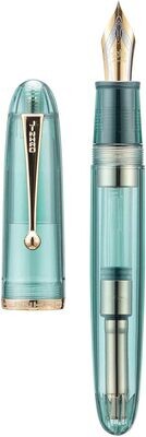 Jinhao 9019 Transparent Blue Acrylic Fountain Pen, Nib Size # V8 Nib with Gold Trim