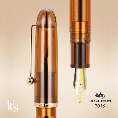 Jinhao Dadao 9016  Series Acrylic Fountain Pen, Pack of Five,  Nib Size # V6 Nib with Gold Trim - Fine nib