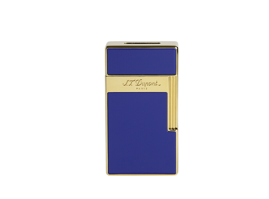 ST DUPONT Lighter Big D Blue Lacquer Golden