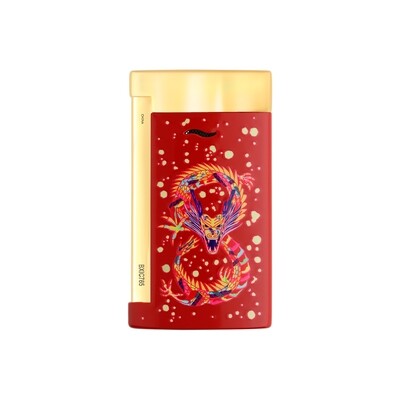 ST Dupont Lighter Slim 7 Dragon Burgundy and Golden