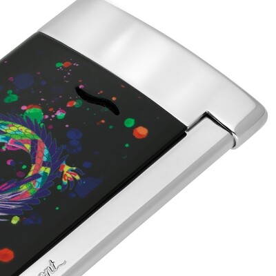 ST DUPONT Lighter Slim 7 Dragon Black and Chrome - Limited Edition